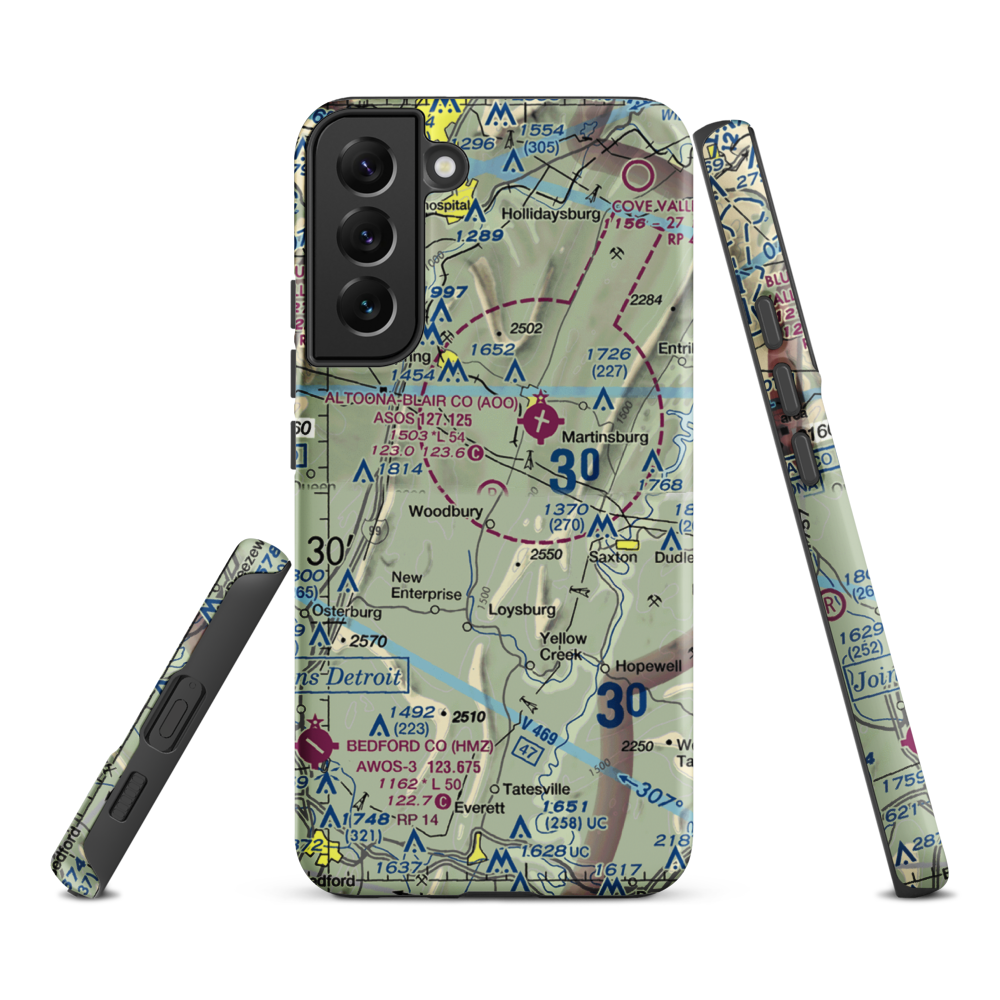 Baker-Sell Airport (2PN5) VFR Sectional Samsung Phone Case Samsung Galaxy S22 Plus model shown