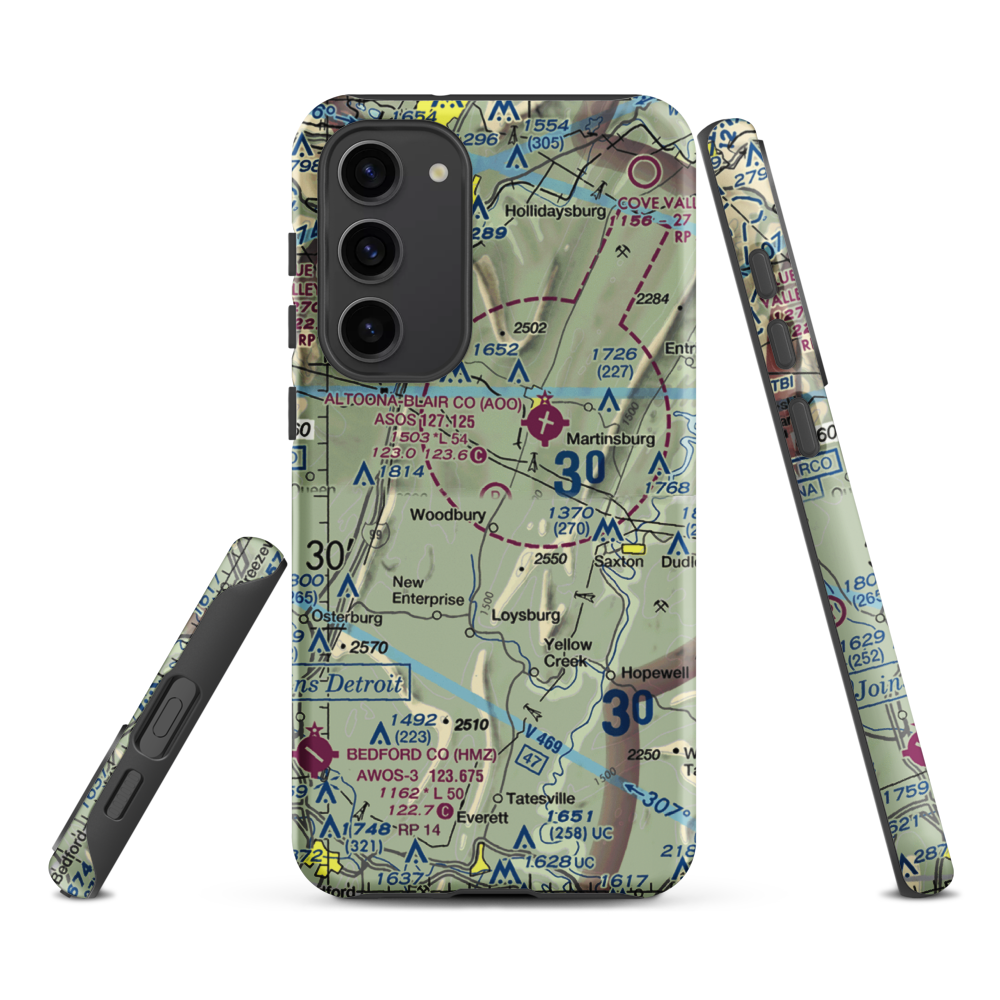 Baker-Sell Airport (2PN5) VFR Sectional Samsung Phone Case Samsung Galaxy S23 Plus model shown