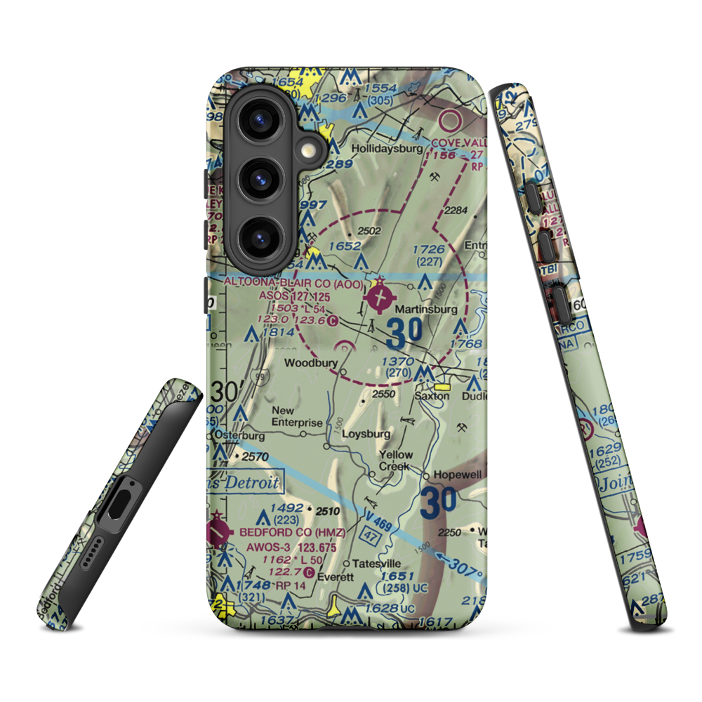 Baker-Sell Airport (2PN5) VFR Sectional Samsung Phone Case Samsung Galaxy S24 Plus model shown
