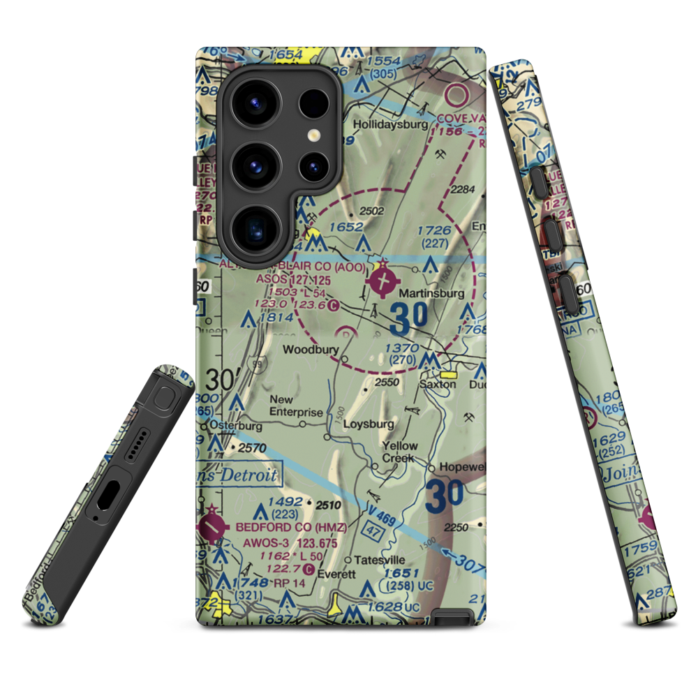 Baker-Sell Airport (2PN5) VFR Sectional Samsung Phone Case Samsung Galaxy S24 Ultra model shown