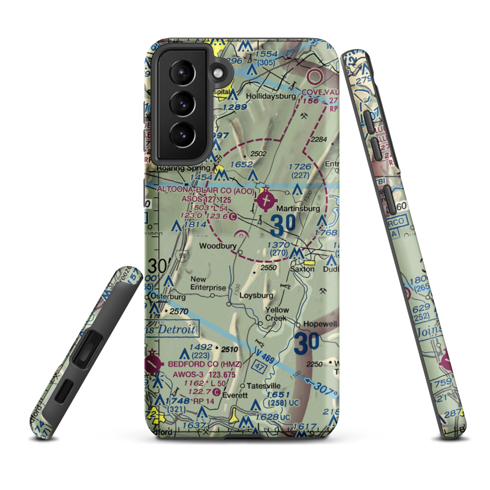 Baker-Sell Airport (2PN5) VFR Sectional Samsung Phone Case Samsung Galaxy S21 FE model shown