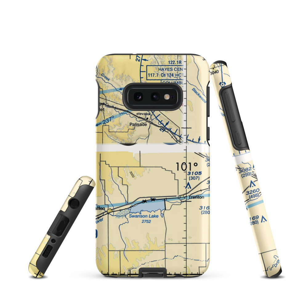 Bakers Acres Airport (5NE6) VFR Sectional Samsung Phone Case Samsung Galaxy S10e model shown