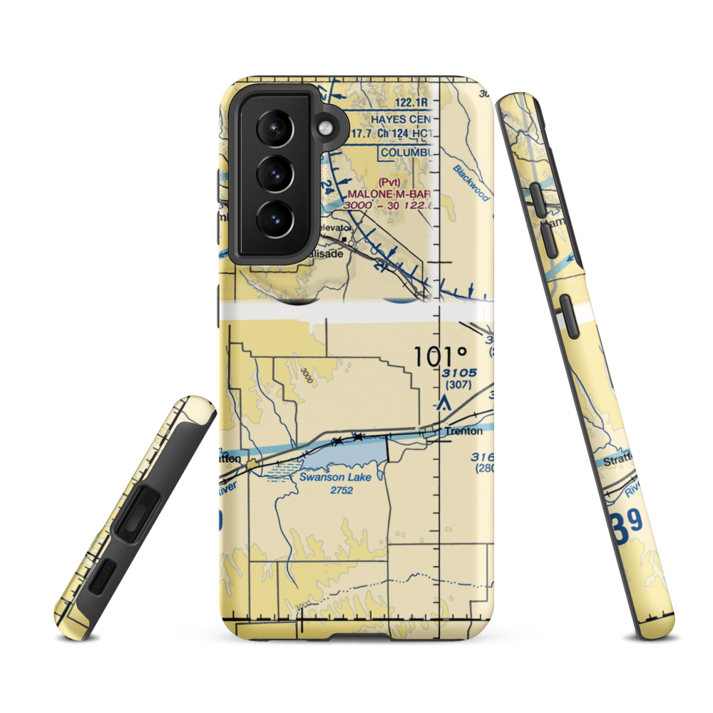 Bakers Acres Airport (5NE6) VFR Sectional Samsung Phone Case Samsung Galaxy S21 Ultra model shown