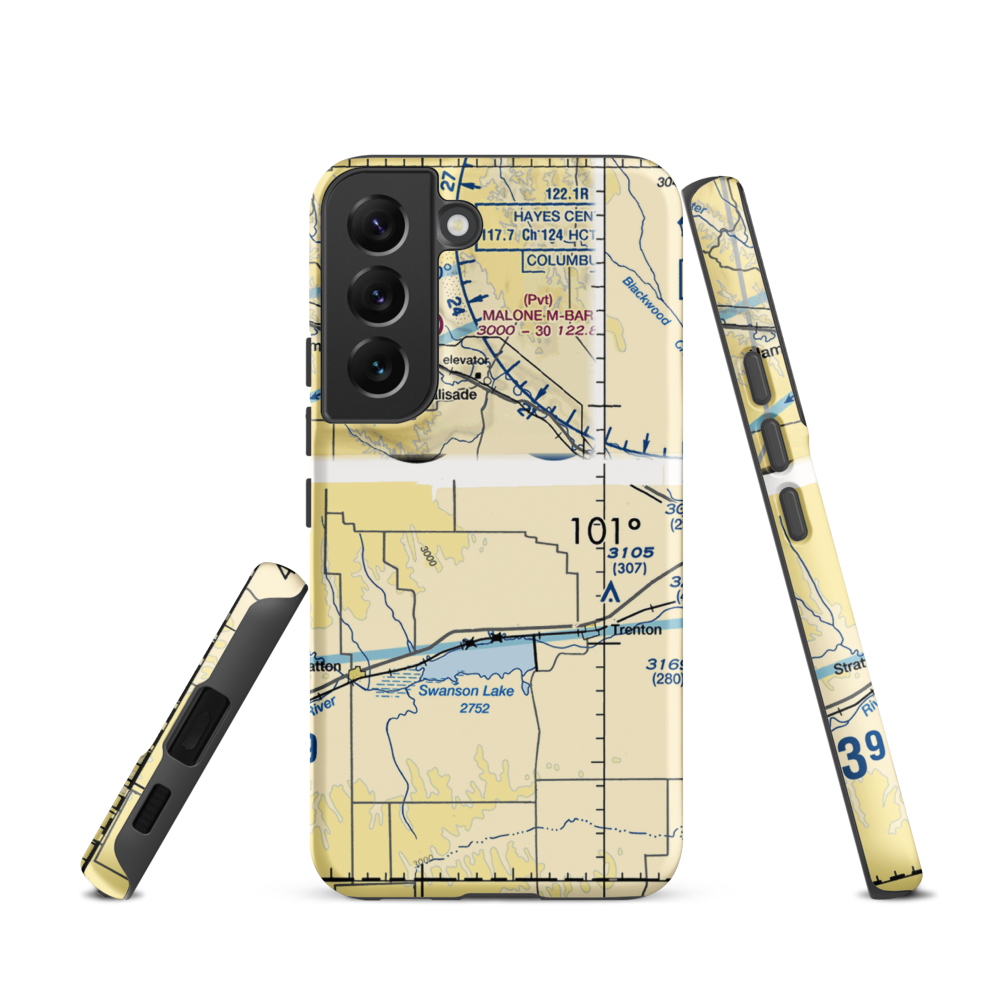 Bakers Acres Airport (5NE6) VFR Sectional Samsung Phone Case Samsung Galaxy S22 model shown