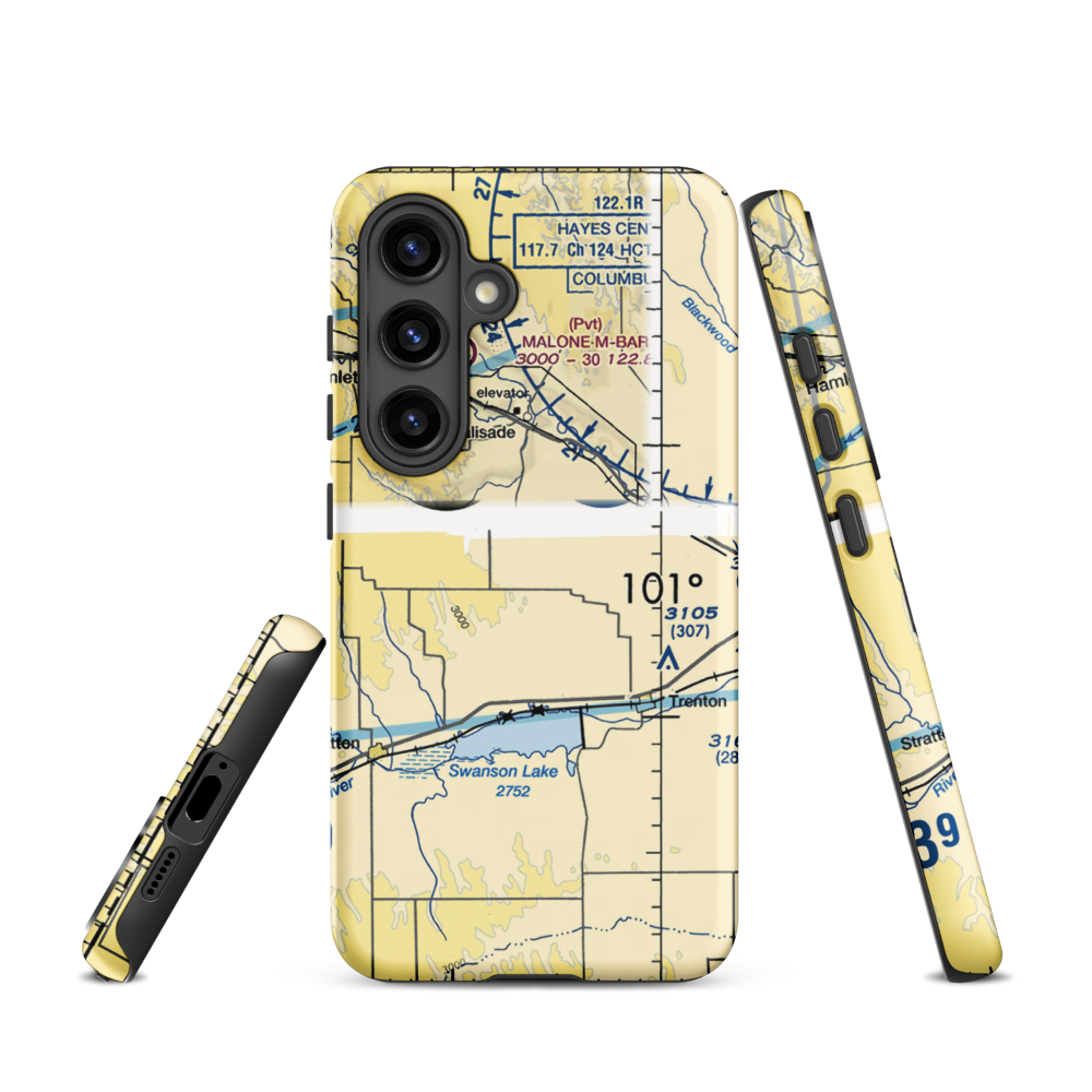 Bakers Acres Airport (5NE6) VFR Sectional Samsung Phone Case Samsung Galaxy S24 model shown