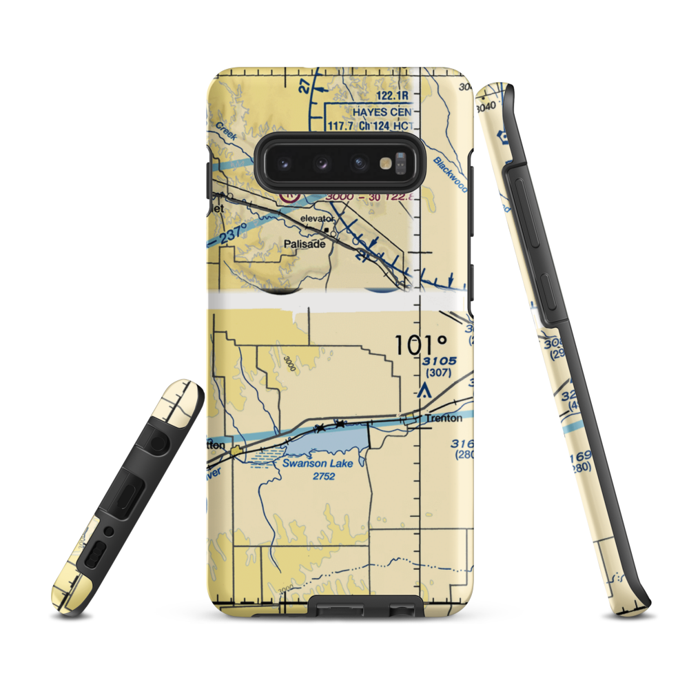 Bakers Acres Airport (5NE6) VFR Sectional Samsung Phone Case Samsung Galaxy S10 Plus model shown
