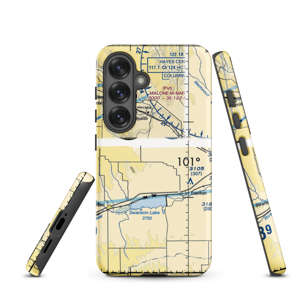 Bakers Acres Airport (5NE6) VFR Sectional Samsung Phone Case Samsung Galaxy S25 model shown