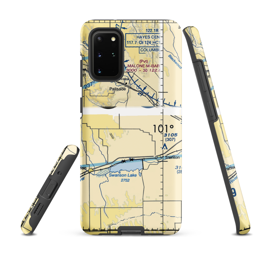 Bakers Acres Airport (5NE6) VFR Sectional Samsung Phone Case Samsung Galaxy S20 Plus model shown