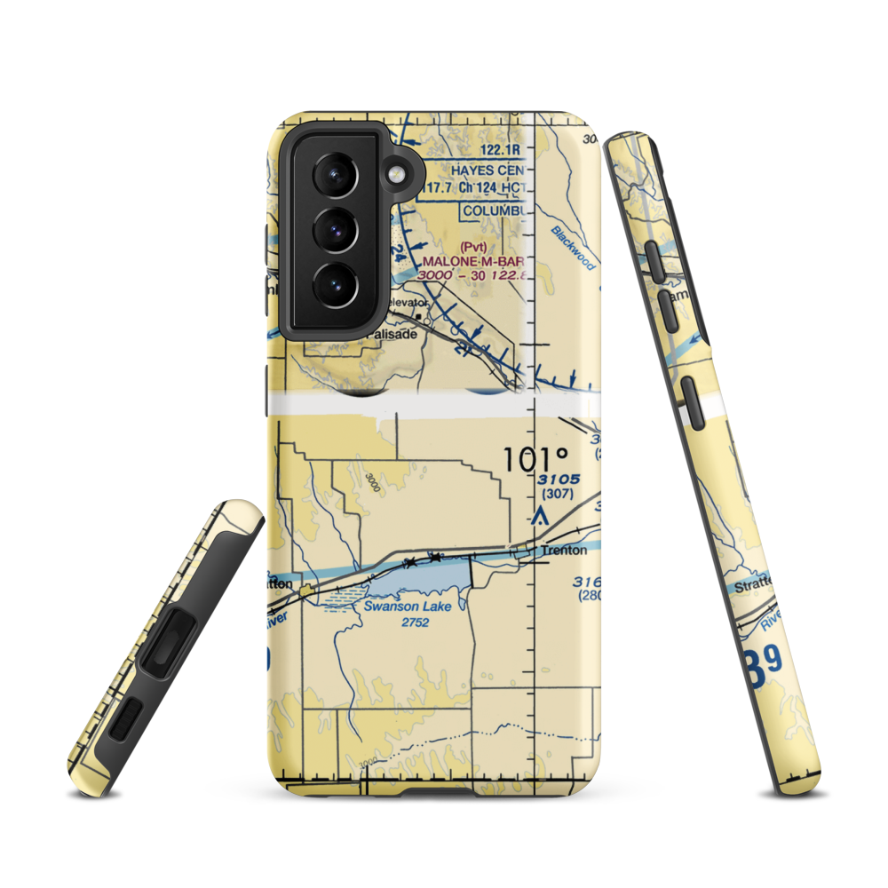 Bakers Acres Airport (5NE6) VFR Sectional Samsung Phone Case Samsung Galaxy S21 model shown