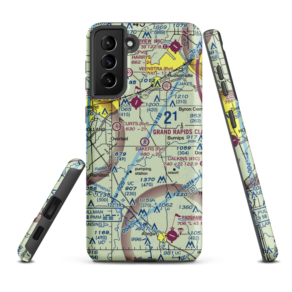 Bakers Field (MI88) VFR Sectional Samsung Phone Case Samsung Galaxy S21 Plus model shown