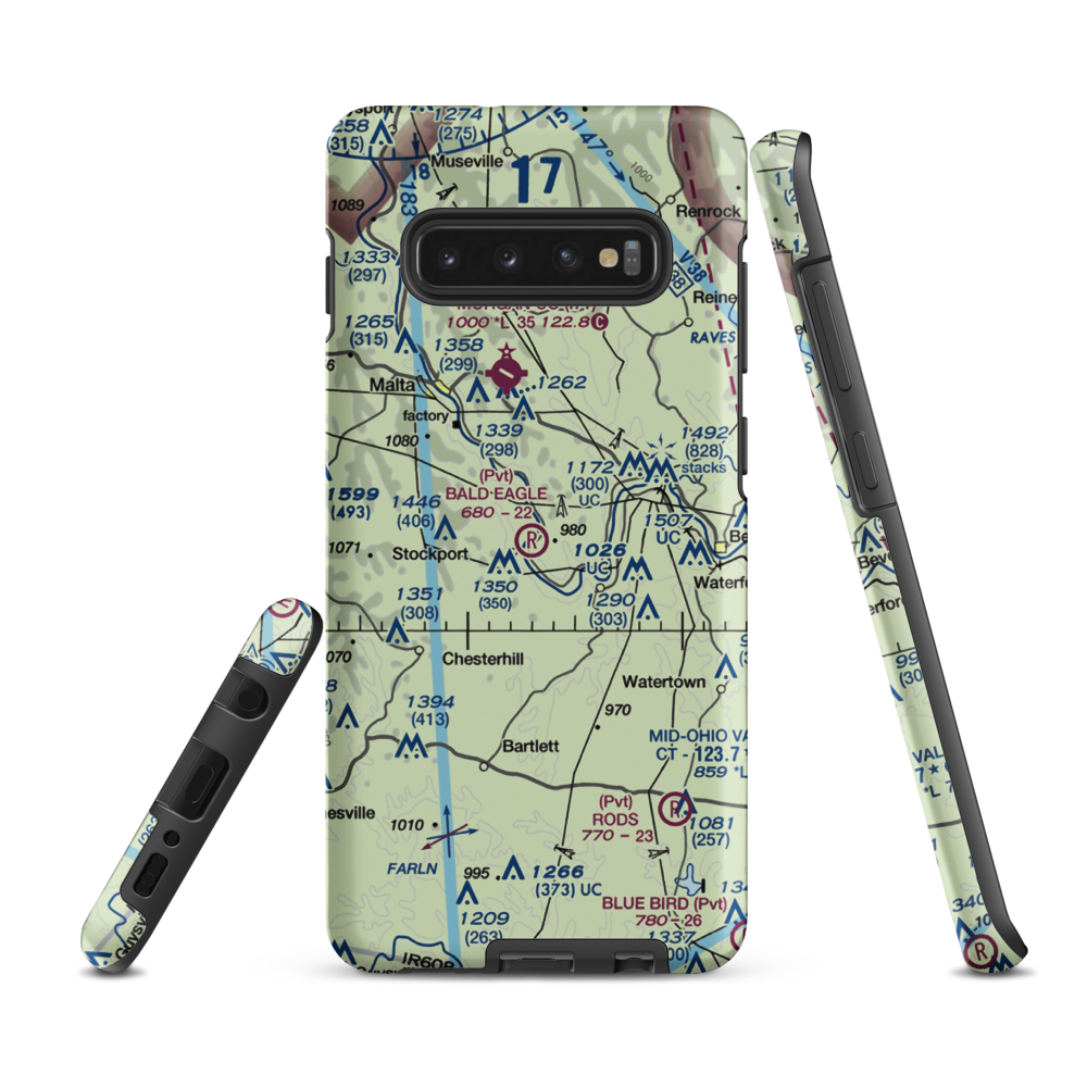 Bald Eagle Field (8OA7) VFR Sectional Samsung Phone Case Samsung Galaxy S10 Plus model shown