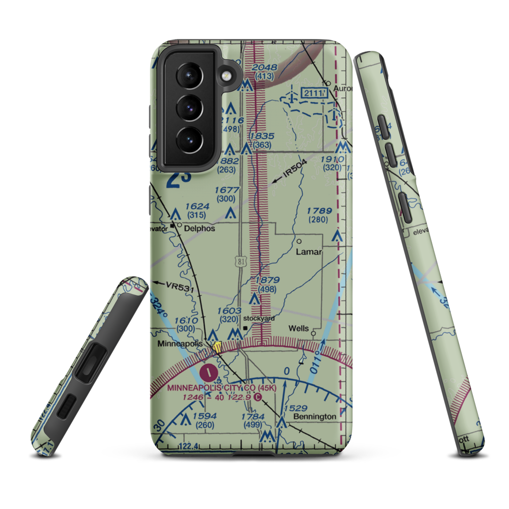 Baldock Farm Airport (SN39) VFR Sectional Samsung Phone Case Samsung Galaxy S21 FE model shown