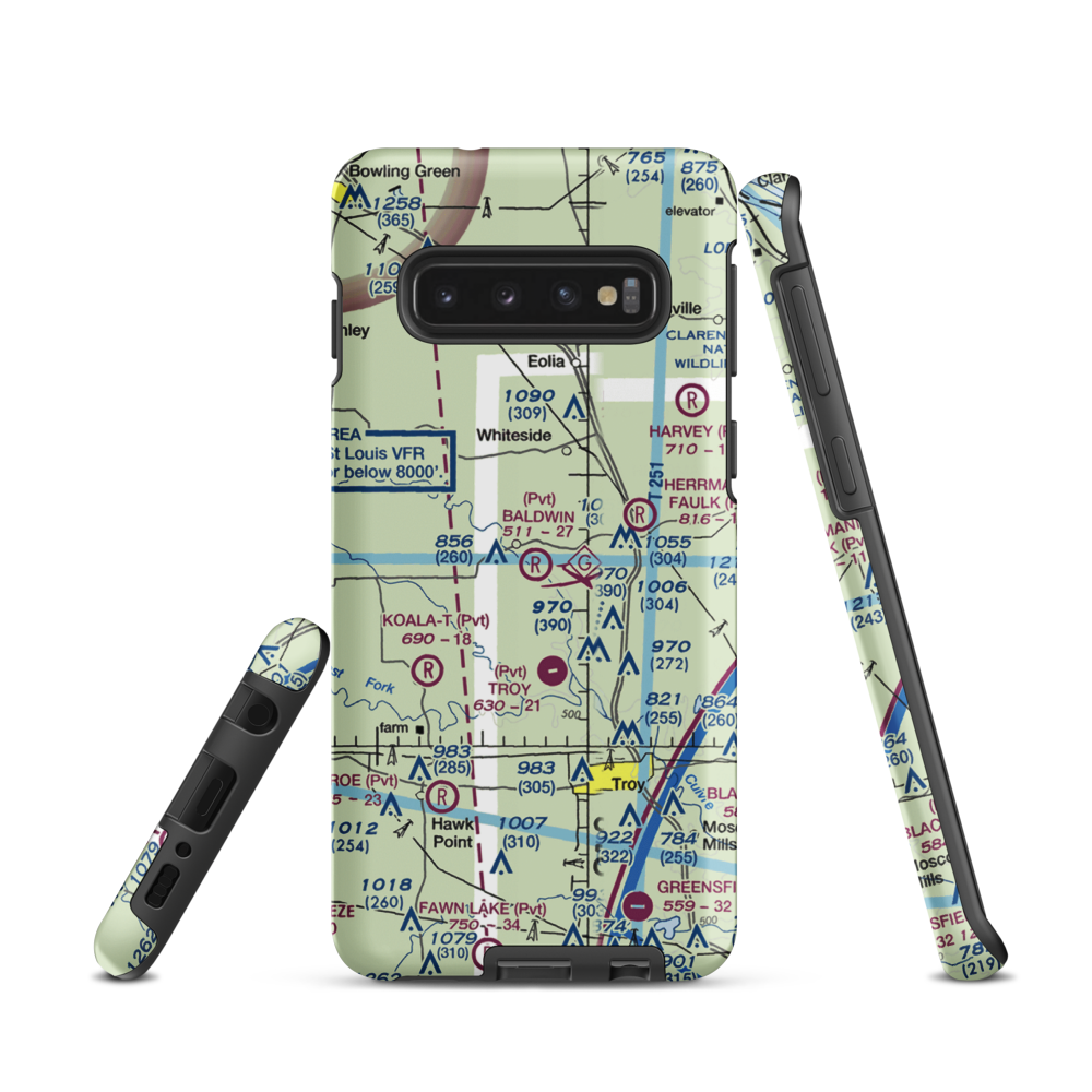 Baldwin Airport (MO39) VFR Sectional Samsung Phone Case Samsung Galaxy S10 model shown