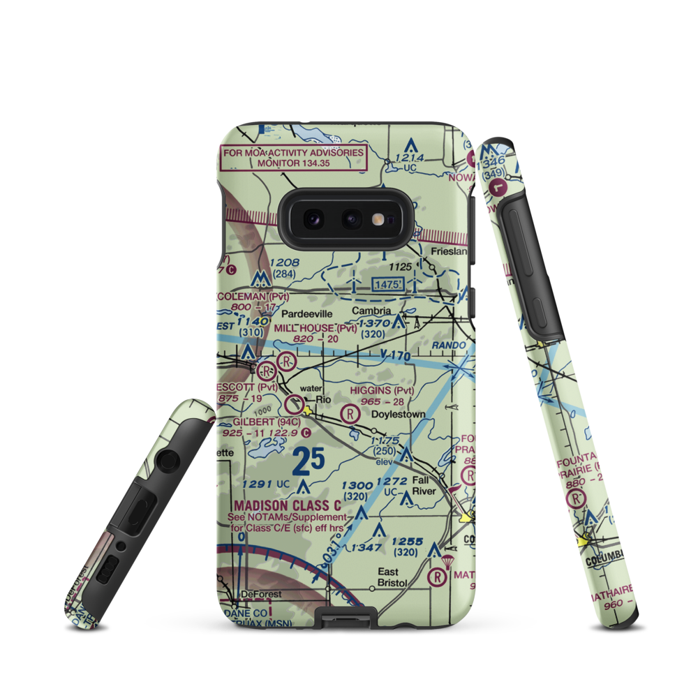 Bancroft East Airport (4WI1) VFR Sectional Samsung Phone Case Samsung Galaxy S10e model shown