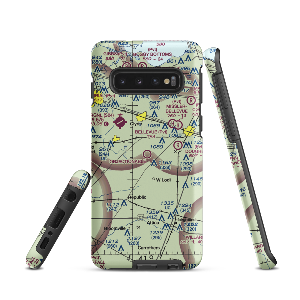 Bandit Field Airdrome Airport (5D9) VFR Sectional Samsung Phone Case Samsung Galaxy S10 model shown