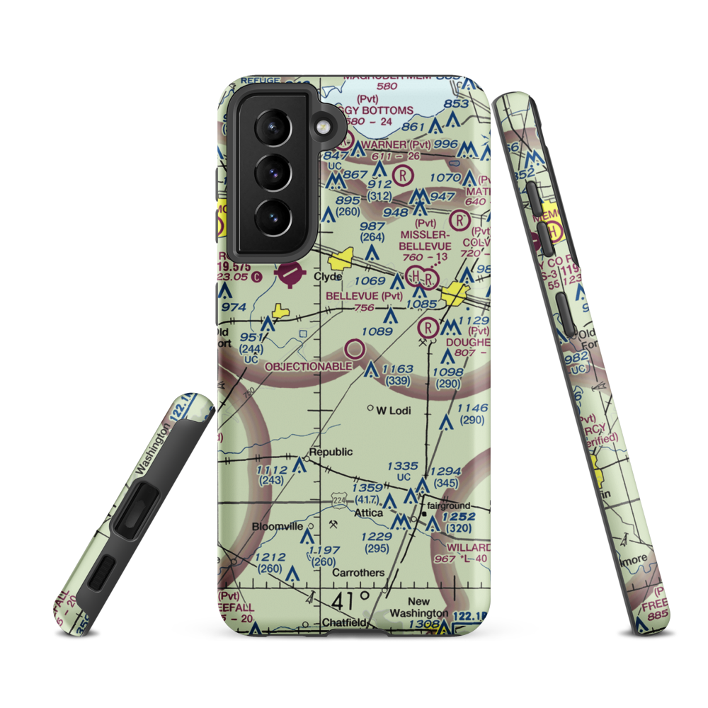 Bandit Field Airdrome Airport (5D9) VFR Sectional Samsung Phone Case Samsung Galaxy S21 FE model shown