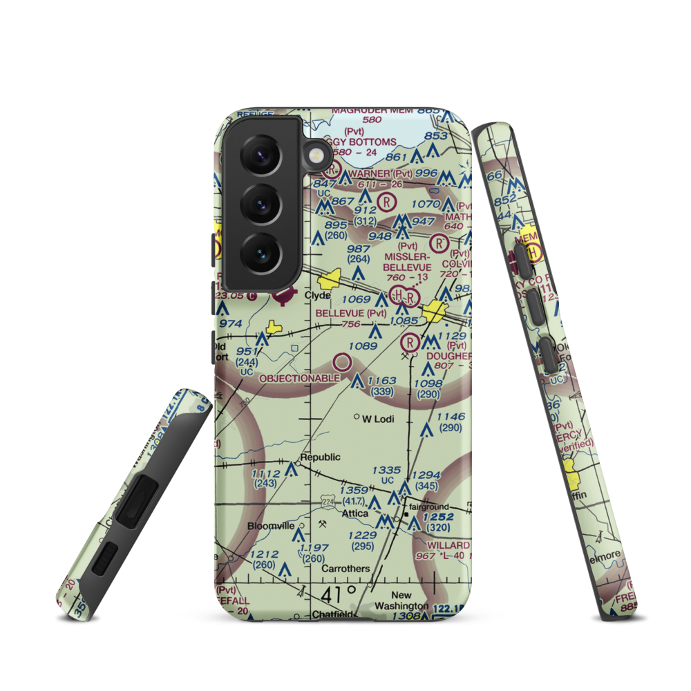 Bandit Field Airdrome Airport (5D9) VFR Sectional Samsung Phone Case Samsung Galaxy S22 model shown