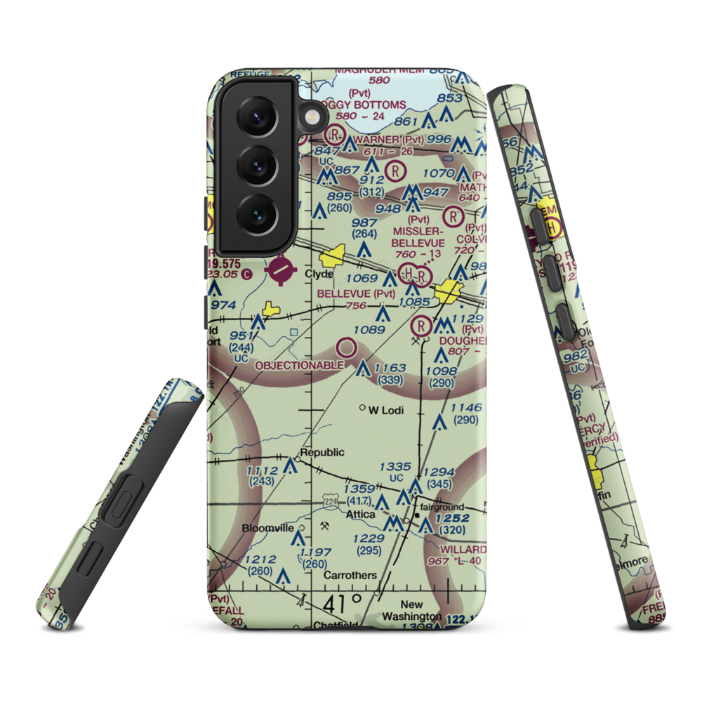 Bandit Field Airdrome Airport (5D9) VFR Sectional Samsung Phone Case Samsung Galaxy S22 Plus model shown