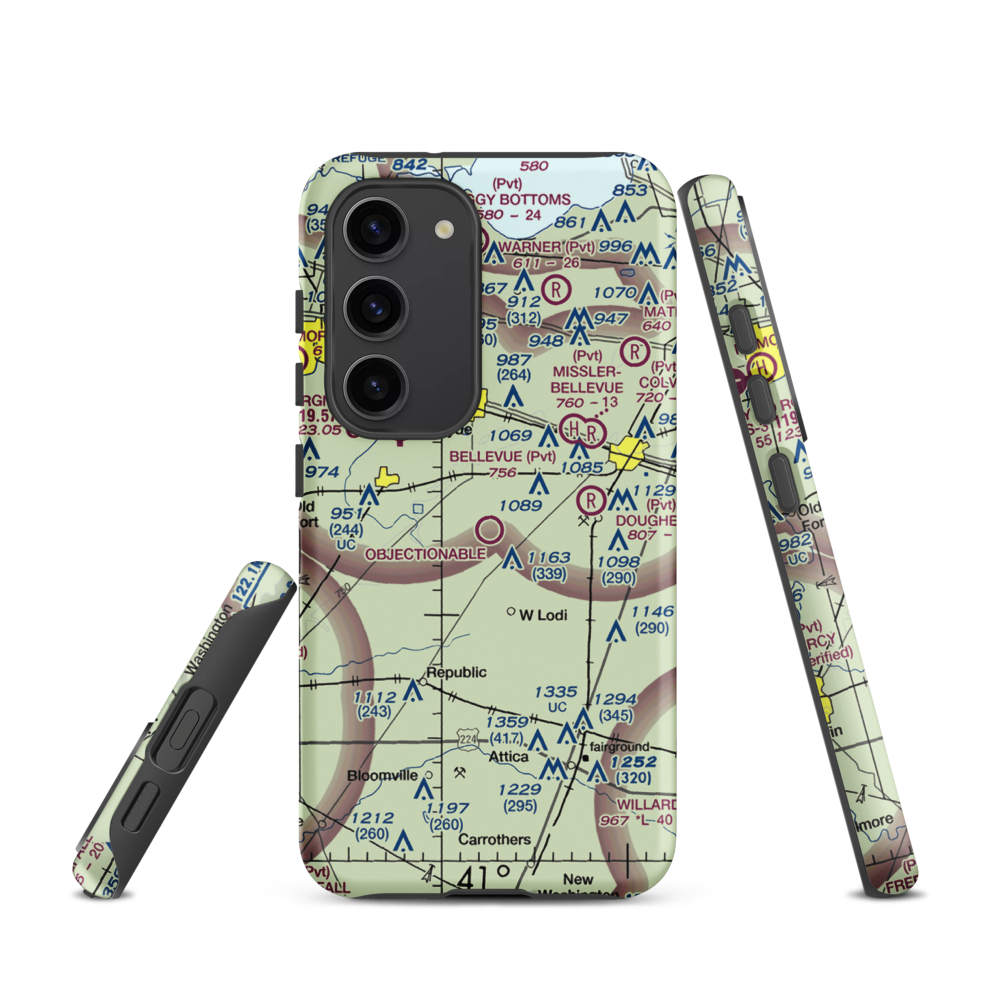 Bandit Field Airdrome Airport (5D9) VFR Sectional Samsung Phone Case Samsung Galaxy S23 model shown