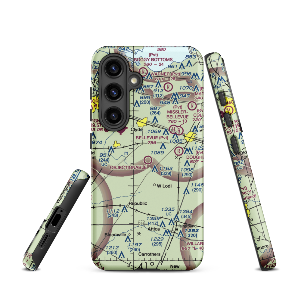 Bandit Field Airdrome Airport (5D9) VFR Sectional Samsung Phone Case Samsung Galaxy S24 model shown