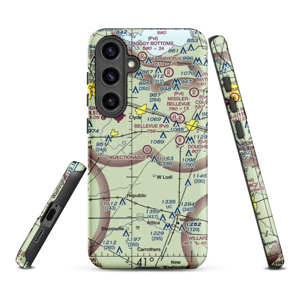 Bandit Field Airdrome Airport (5D9) VFR Sectional Samsung Phone Case Samsung Galaxy S24 Plus model shown