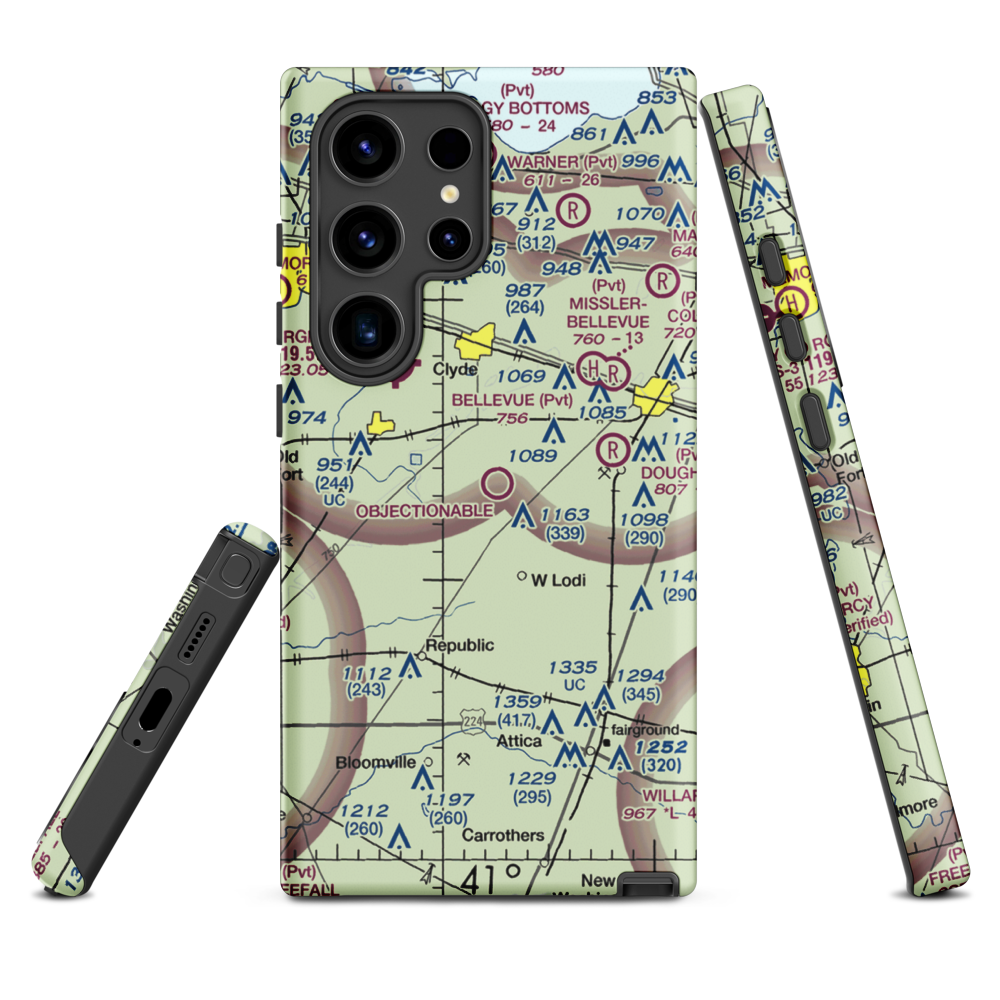 Bandit Field Airdrome Airport (5D9) VFR Sectional Samsung Phone Case Samsung Galaxy S24 Ultra model shown