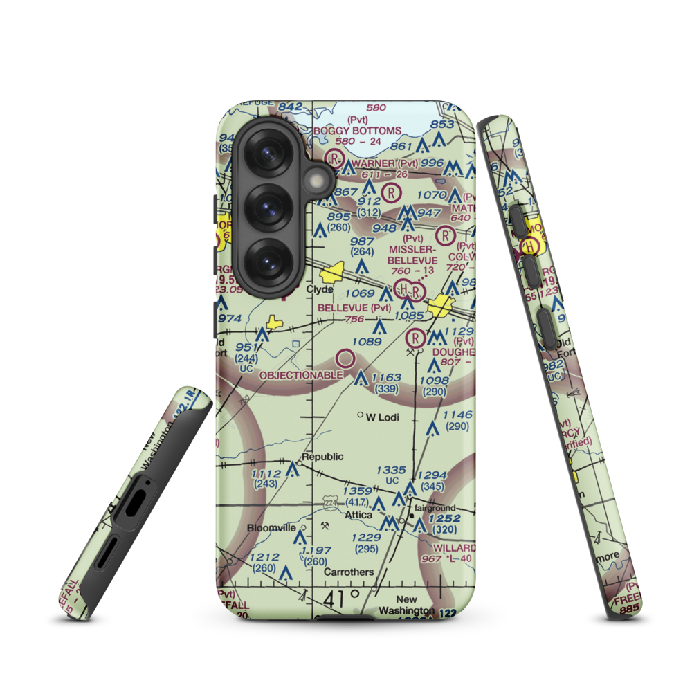 Bandit Field Airdrome Airport (5D9) VFR Sectional Samsung Phone Case Samsung Galaxy S25 model shown