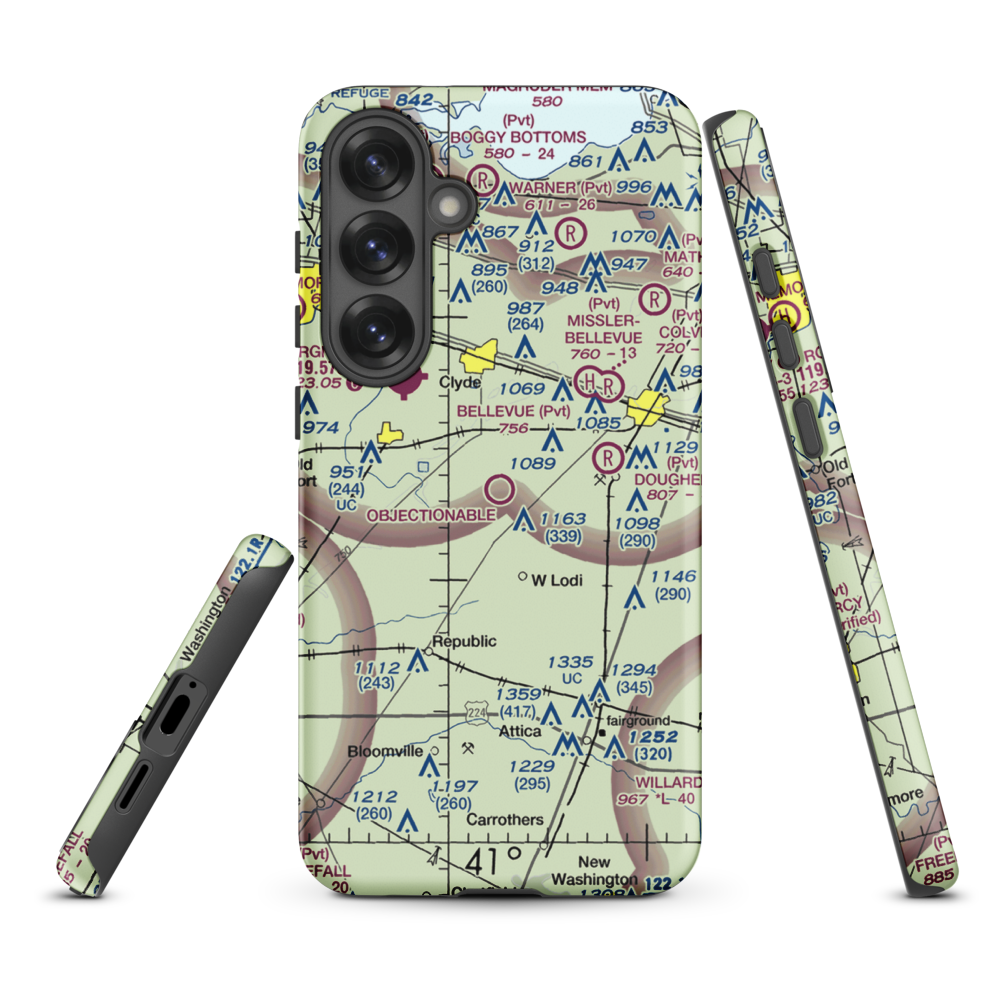 Bandit Field Airdrome Airport (5D9) VFR Sectional Samsung Phone Case Samsung Galaxy S25 Plus model shown