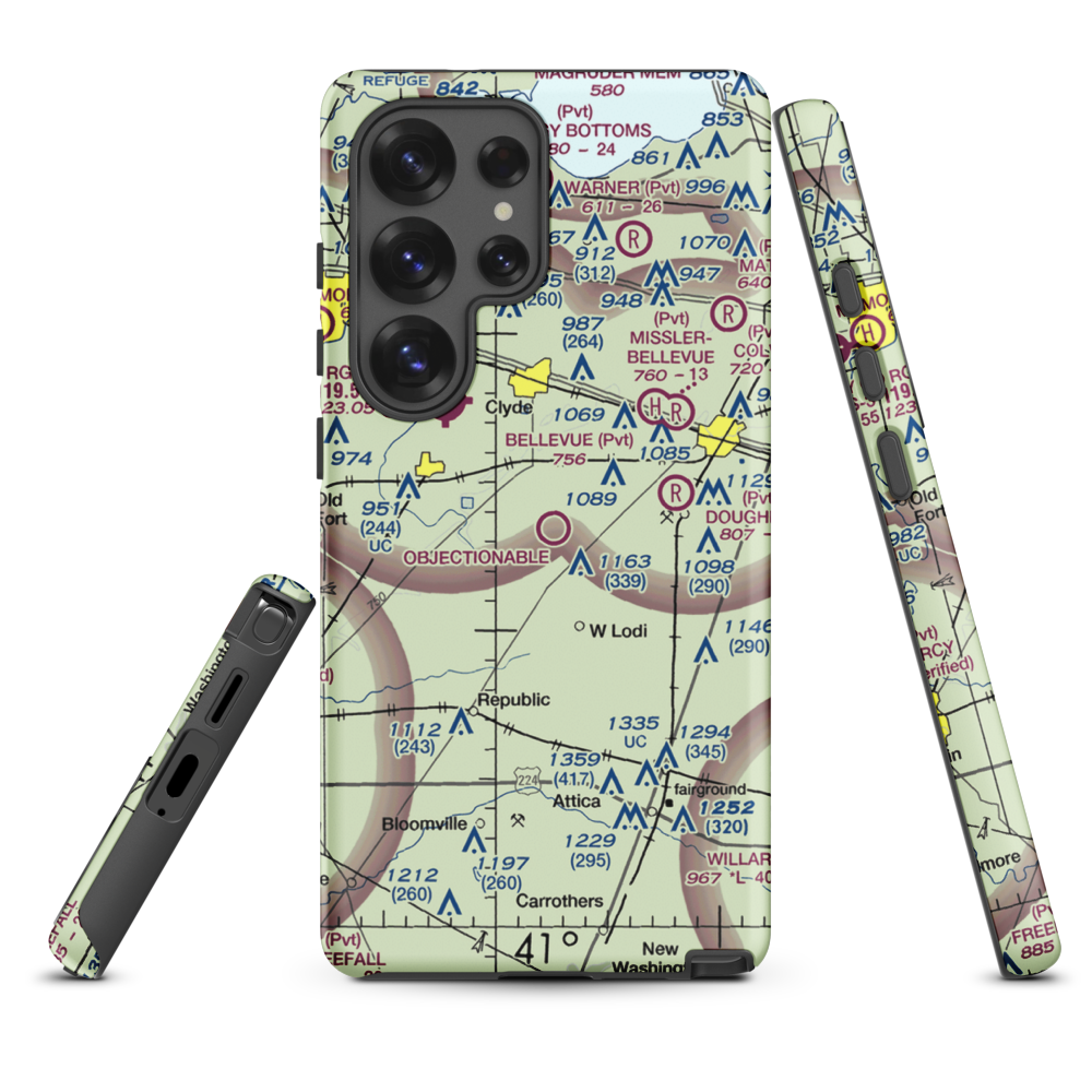 Bandit Field Airdrome Airport (5D9) VFR Sectional Samsung Phone Case Samsung Galaxy S25 Ultra model shown