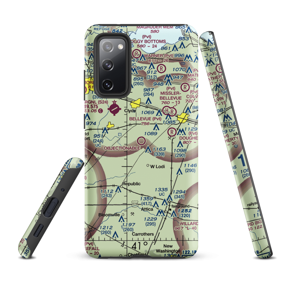 Bandit Field Airdrome Airport (5D9) VFR Sectional Samsung Phone Case Samsung Galaxy S20 FE model shown