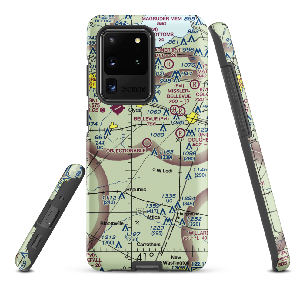 Bandit Field Airdrome Airport (5D9) VFR Sectional Samsung Phone Case Samsung Galaxy S20 Ultra model shown