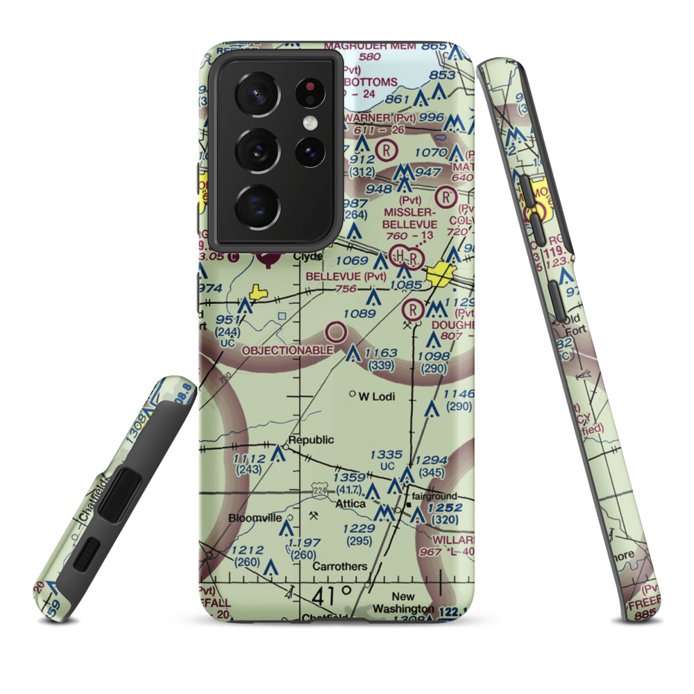 Bandit Field Airdrome Airport (5D9) VFR Sectional Samsung Phone Case Samsung Galaxy S21 Ultra model shown
