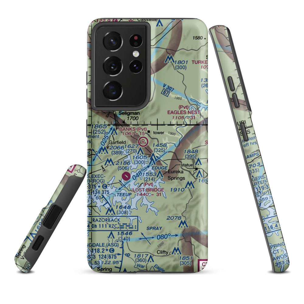 Banks Ranch Airport (62AR) VFR Sectional Samsung Phone Case Samsung Galaxy S21 Plus model shown