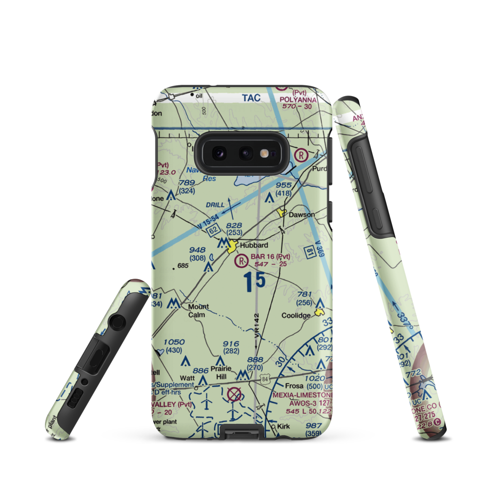 Bar 16 Airport (1TS2) VFR Sectional Samsung Phone Case Samsung Galaxy S10 Plus model shown