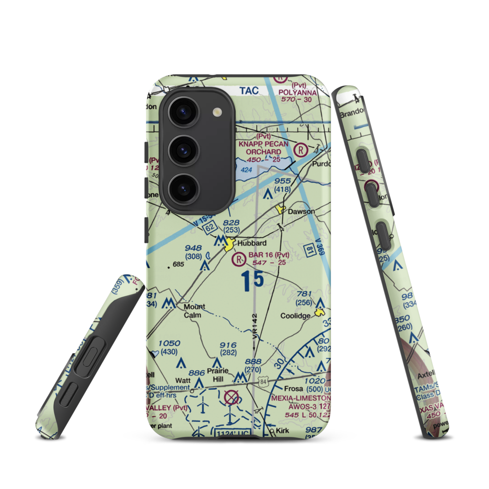 Bar 16 Airport (1TS2) VFR Sectional Samsung Phone Case Samsung Galaxy S23 model shown
