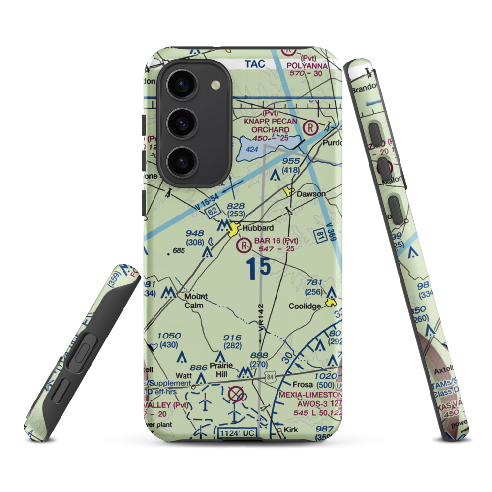 Bar 16 Airport (1TS2) VFR Sectional Samsung Phone Case Samsung Galaxy S23 Plus model shown