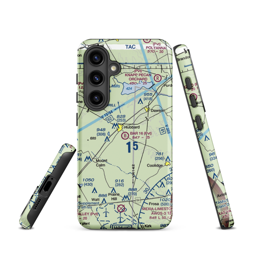 Bar 16 Airport (1TS2) VFR Sectional Samsung Phone Case Samsung Galaxy S24 model shown