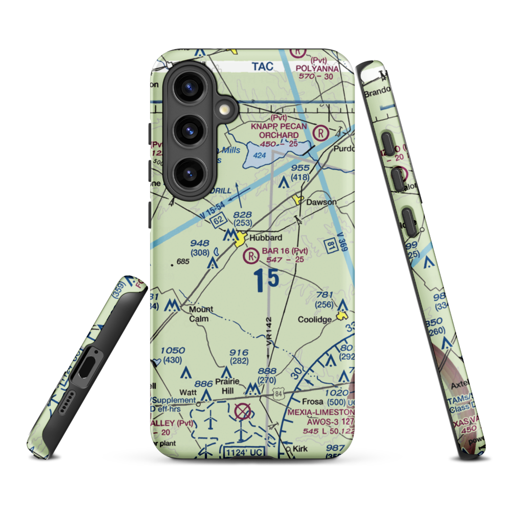 Bar 16 Airport (1TS2) VFR Sectional Samsung Phone Case Samsung Galaxy S24 Plus model shown