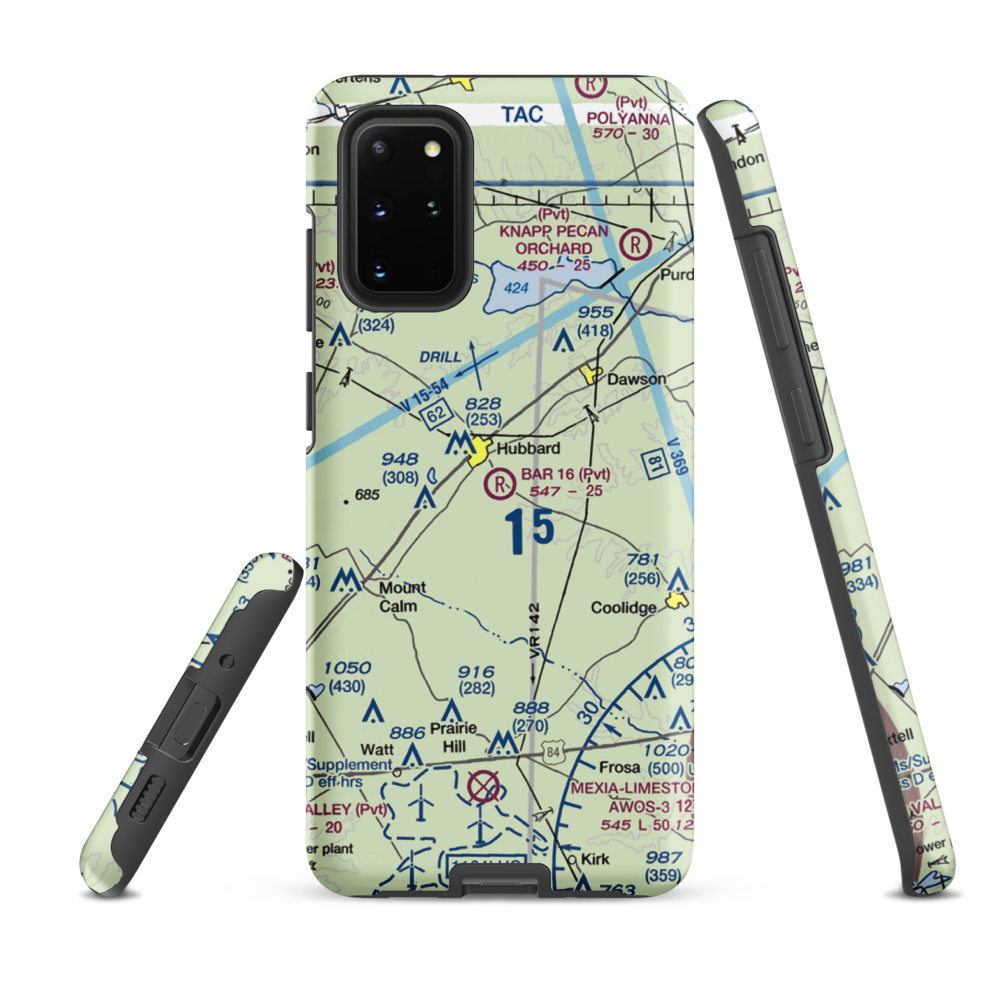 Bar 16 Airport (1TS2) VFR Sectional Samsung Phone Case Samsung Galaxy S20 Plus model shown