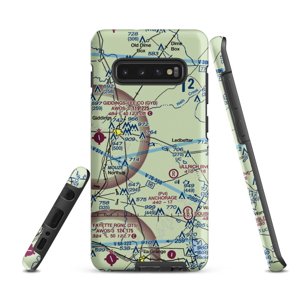 Bar S Ranch Airport (9TX1) VFR Sectional Samsung Phone Case Samsung Galaxy S10 Plus model shown