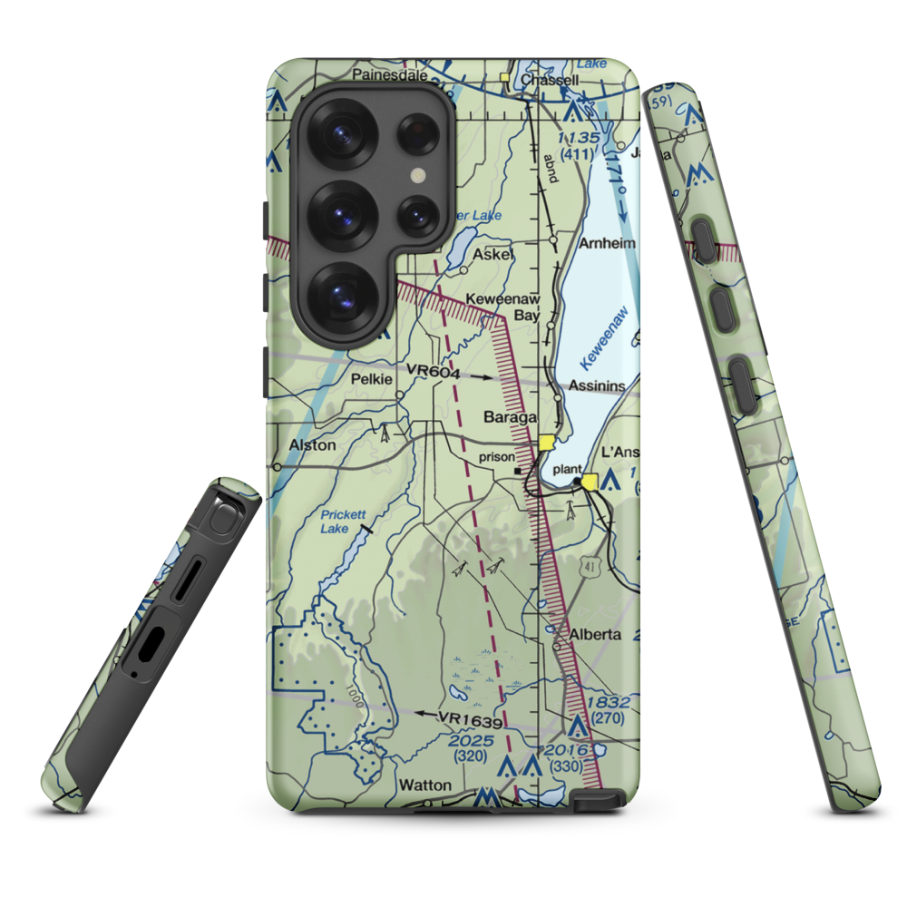 Baraga Airport (2P4) VFR Sectional Samsung Phone Case Samsung Galaxy S25 Ultra model shown
