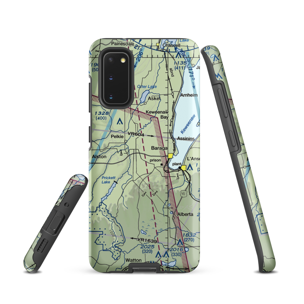 Baraga Airport (2P4) VFR Sectional Samsung Phone Case Samsung Galaxy S20 model shown