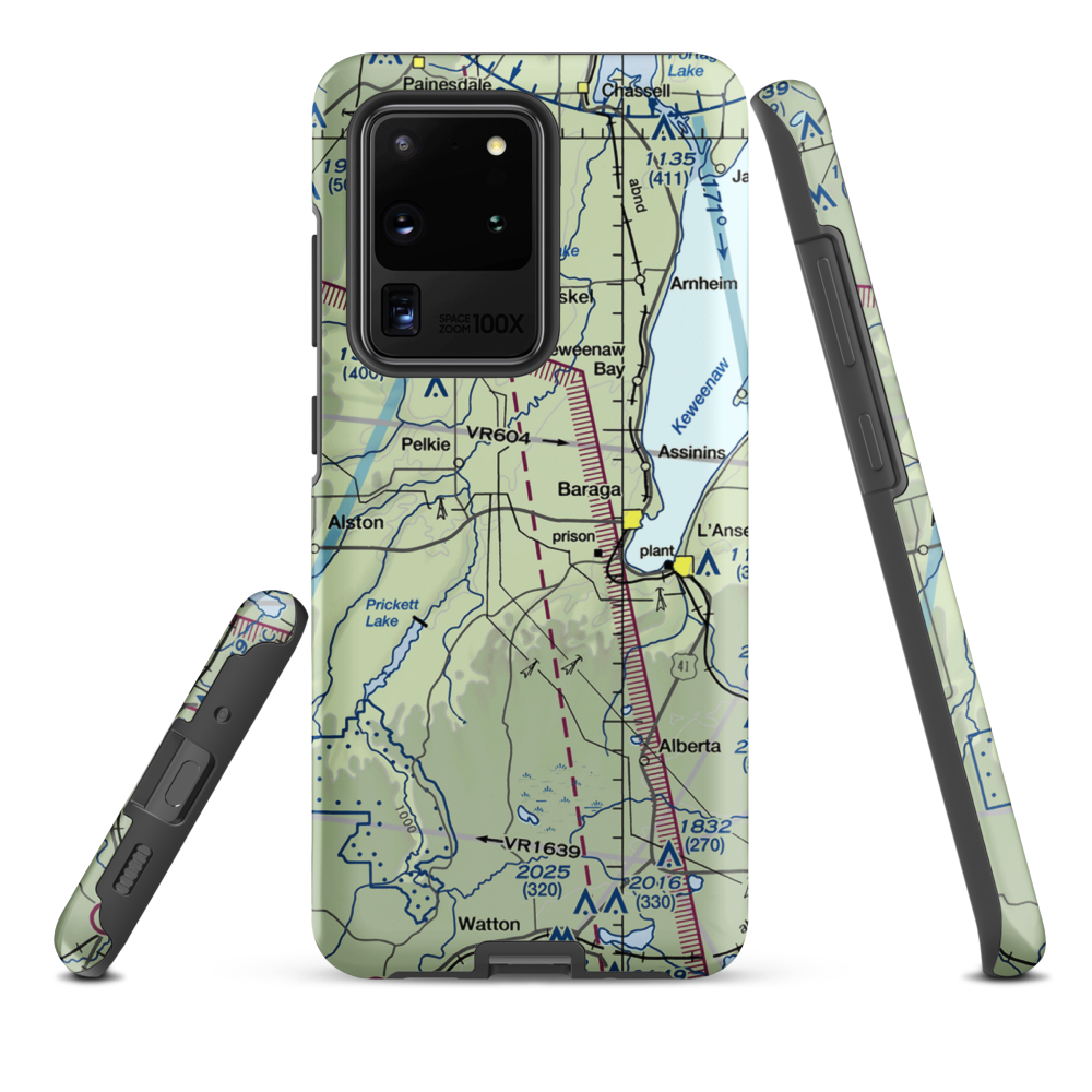 Baraga Airport (2P4) VFR Sectional Samsung Phone Case Samsung Galaxy S20 Ultra model shown