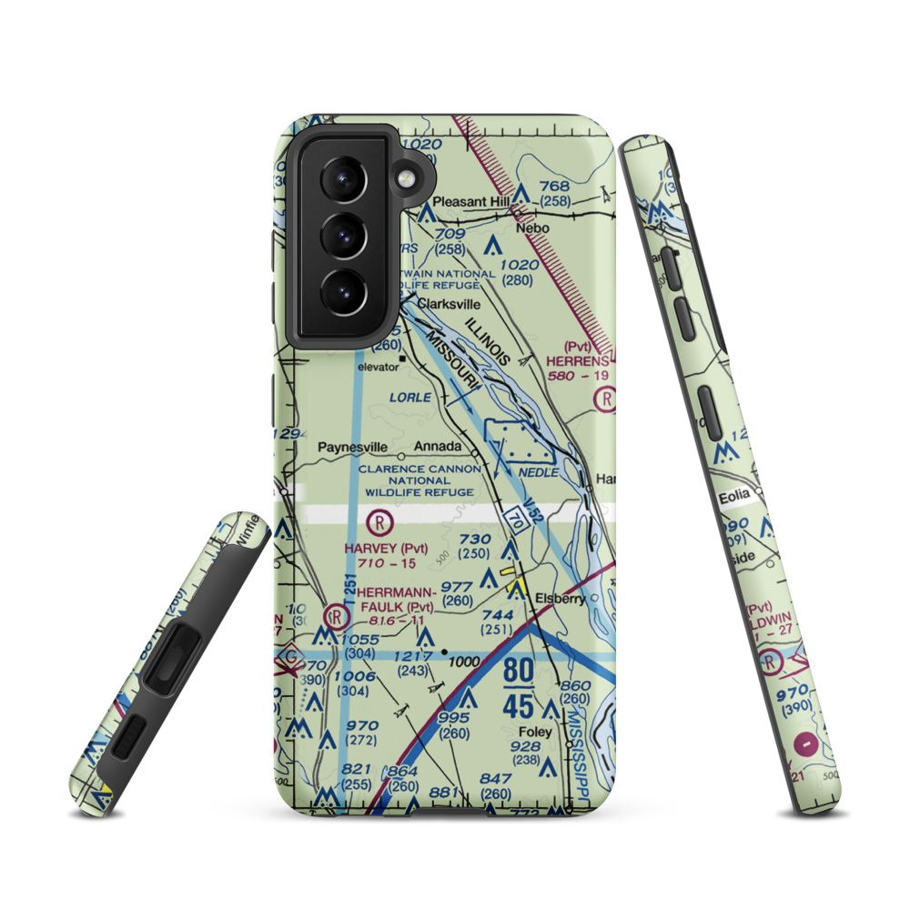 Barber Airport (38MO) VFR Sectional Samsung Phone Case Samsung Galaxy S21 model shown