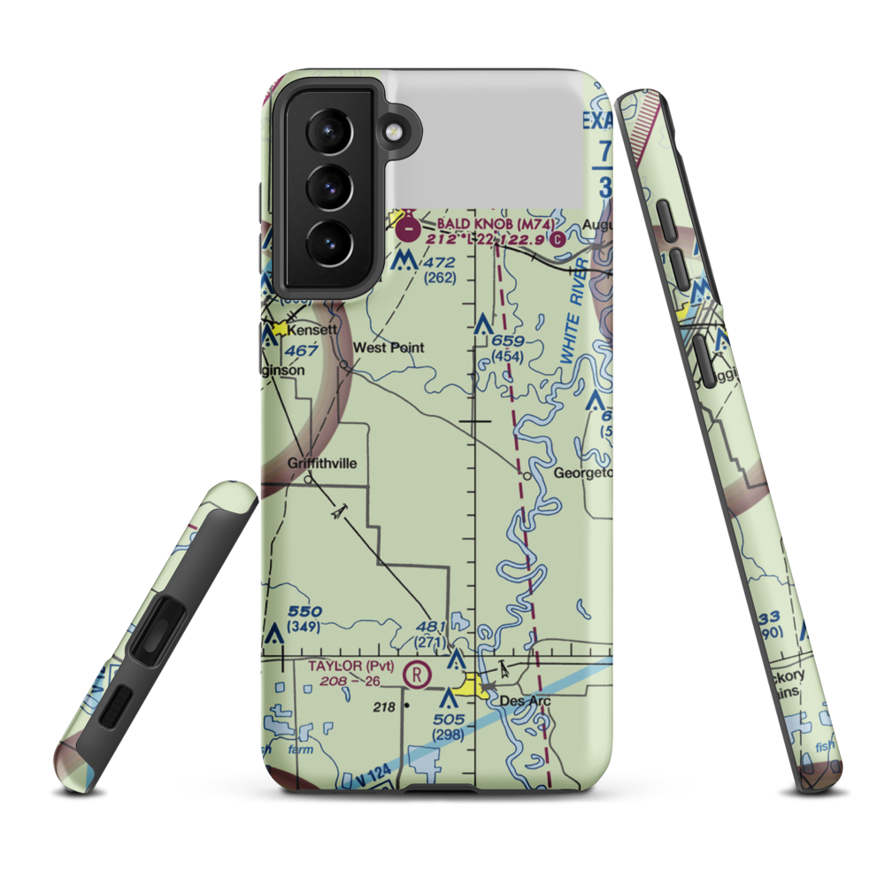 Barbers Lake Field (BARBERL) VFR Sectional Samsung Phone Case Samsung Galaxy S21 FE model shown