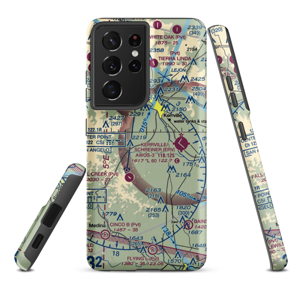Barclay's Roost Airport (TA73) VFR Sectional Samsung Phone Case Samsung Galaxy S21 Plus model shown