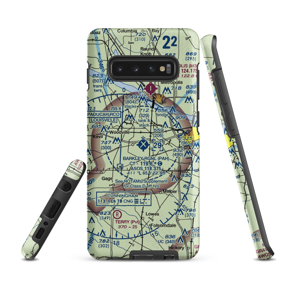 Barkley Regional Airport (PAH) VFR Sectional Samsung Phone Case Samsung Galaxy S10 Plus model shown