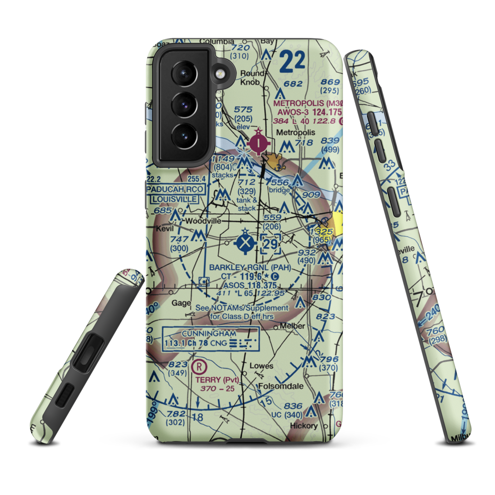 Barkley Regional Airport (PAH) VFR Sectional Samsung Phone Case Samsung Galaxy S21 FE model shown