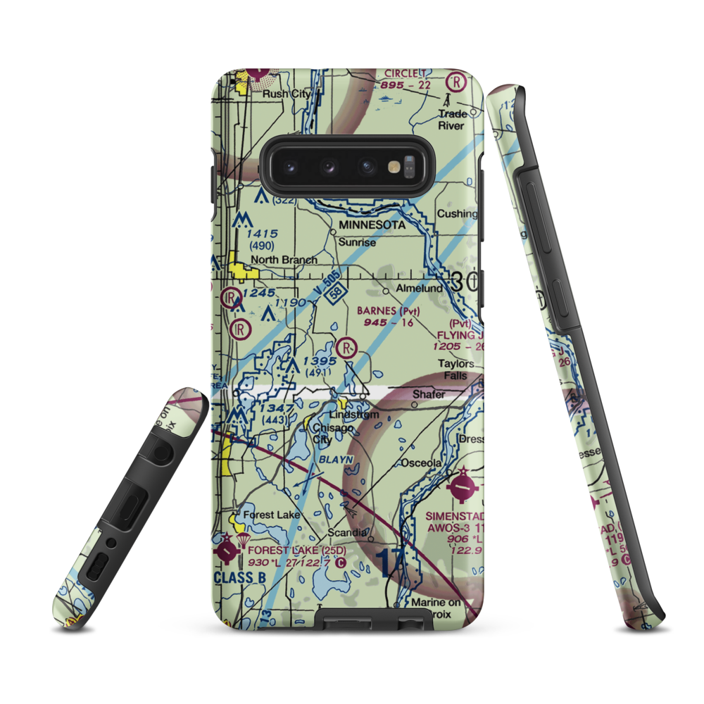 Barnes Airport (5MN5) VFR Sectional Samsung Phone Case Samsung Galaxy S10 Plus model shown