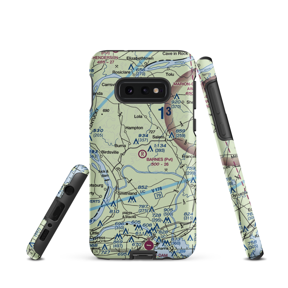 Barnes Farm Airport (23KY) VFR Sectional Samsung Phone Case Samsung Galaxy S10e model shown